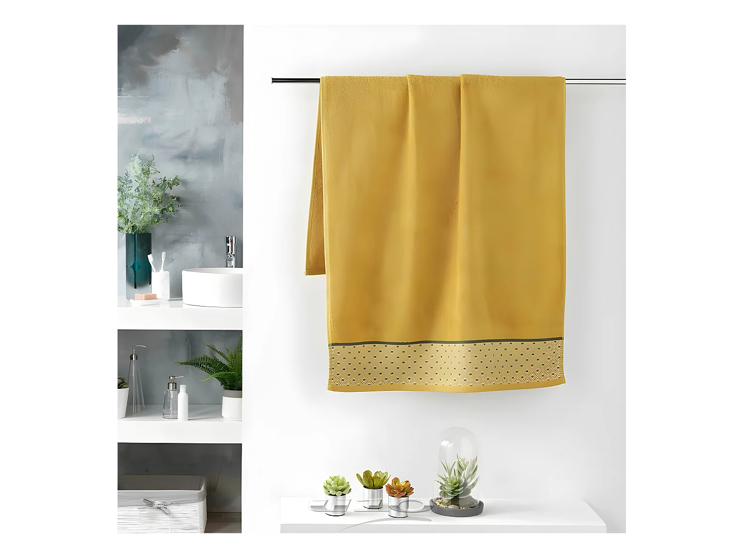 Drap de Douche Jacquard "Belina" 70x130cm Miel
