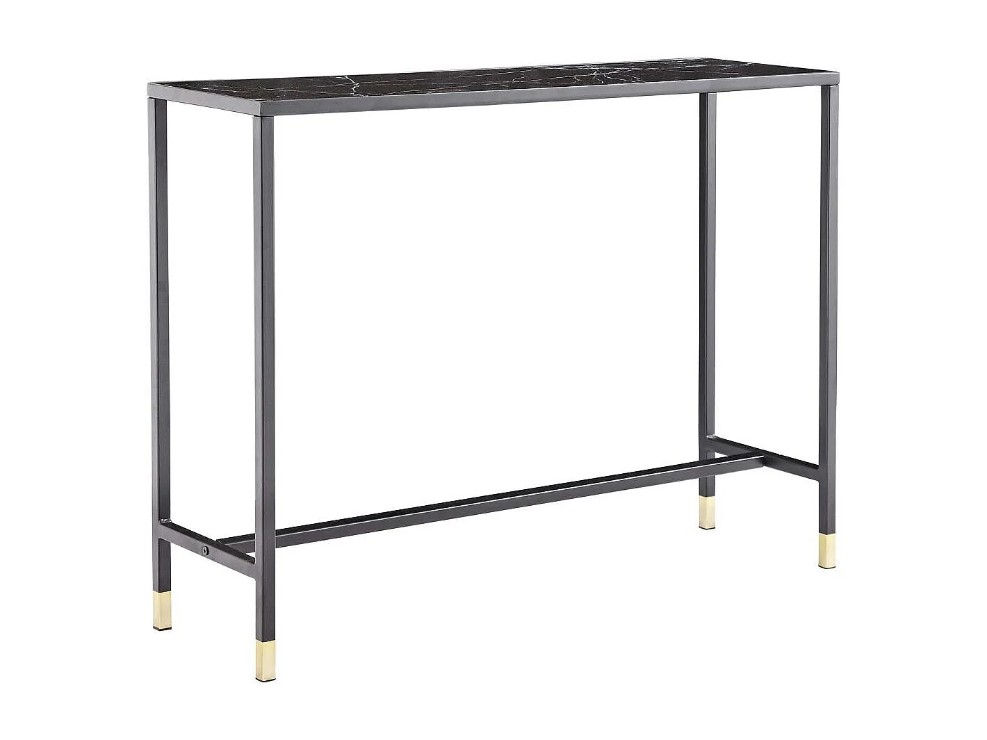 Dipp sidetable 30x100 cm glas zwart marmor decor.