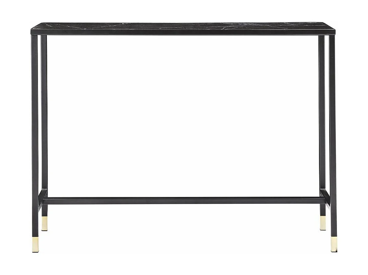 Dipp sidetable 30x100 cm glas zwart marmor decor.