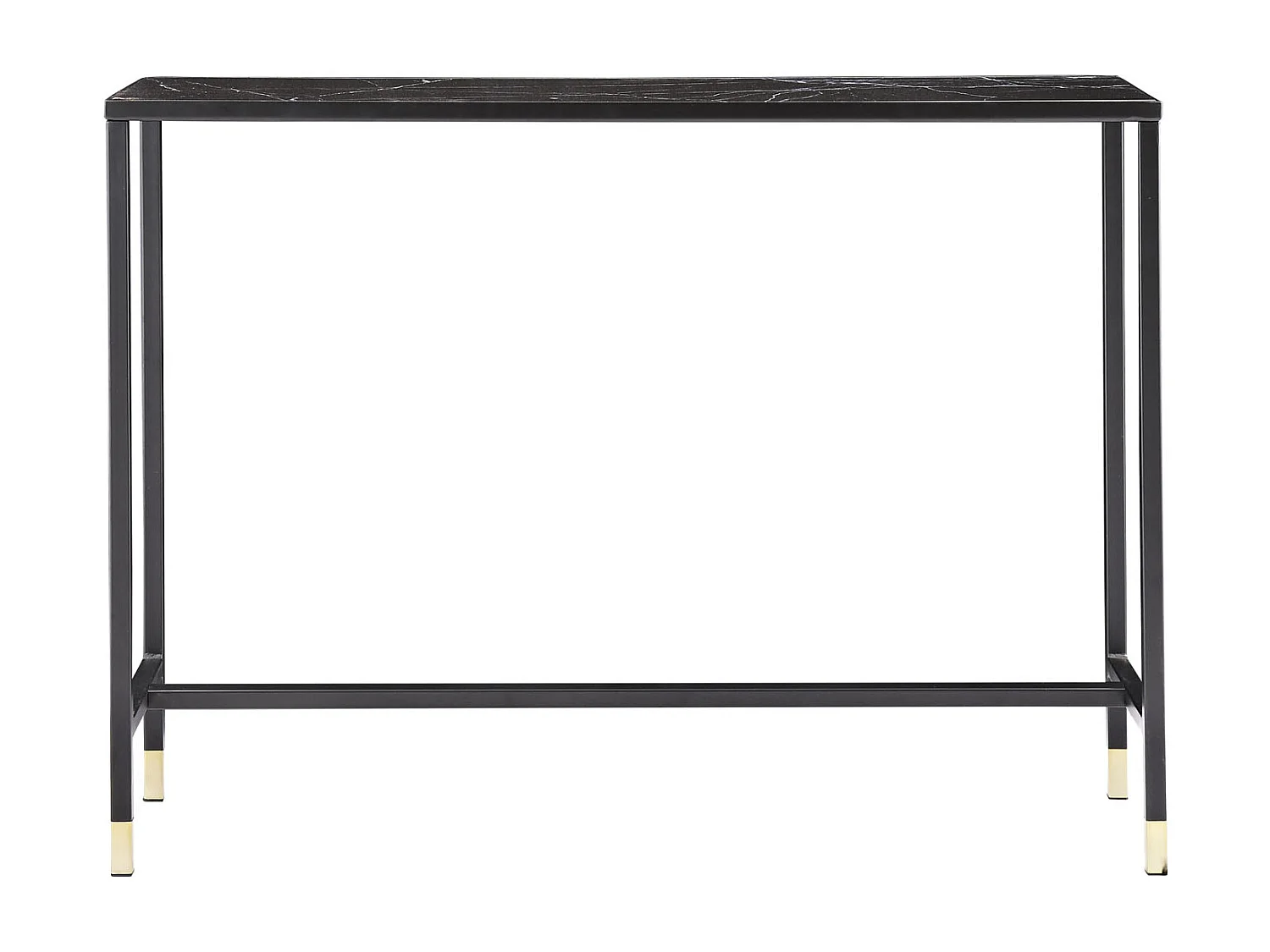 Dipp Table console 30x100 cm, verre, finition marbre noir.