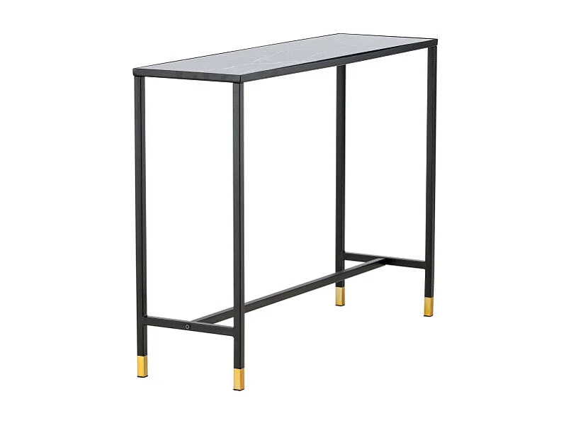 Dipp Table console 30x100 cm, verre, finition marbre noir.