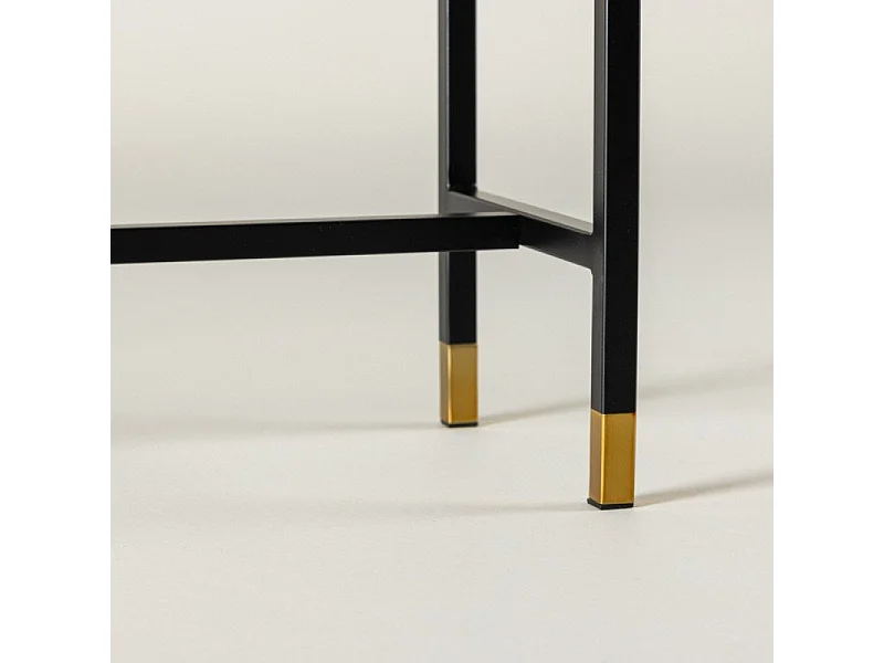 Dipp Table console 30x100 cm, verre, finition marbre noir.