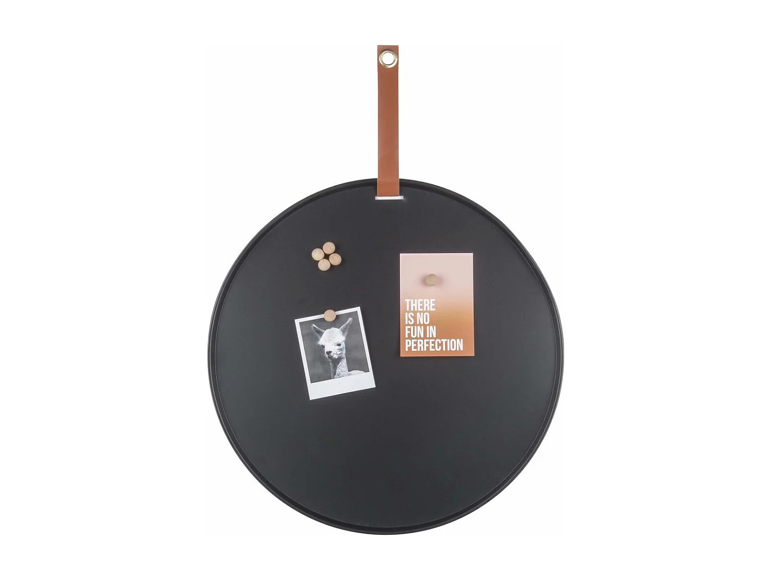 Tableau rond mémo en fer Perky