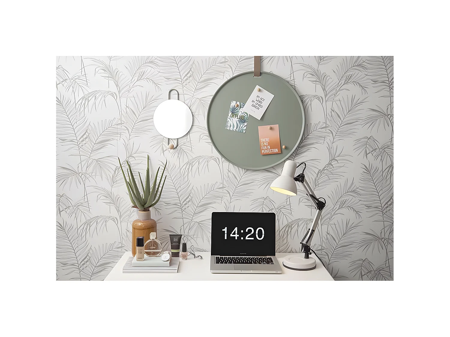 Tableau rond mémo en fer Perky