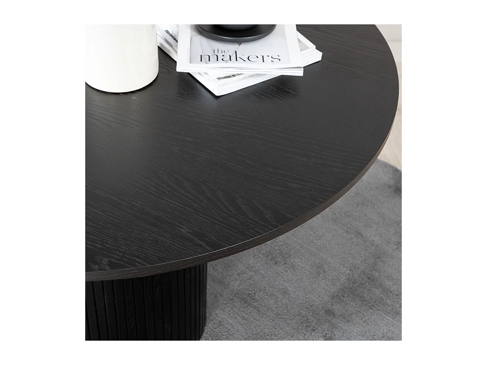 Table à Manger Ronde "Bianca" 110cm Noir