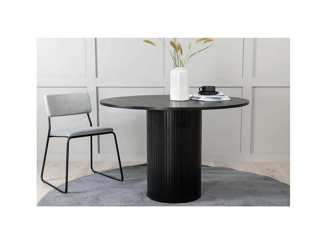 Table à Manger Ronde "Bianca" 110cm Noir