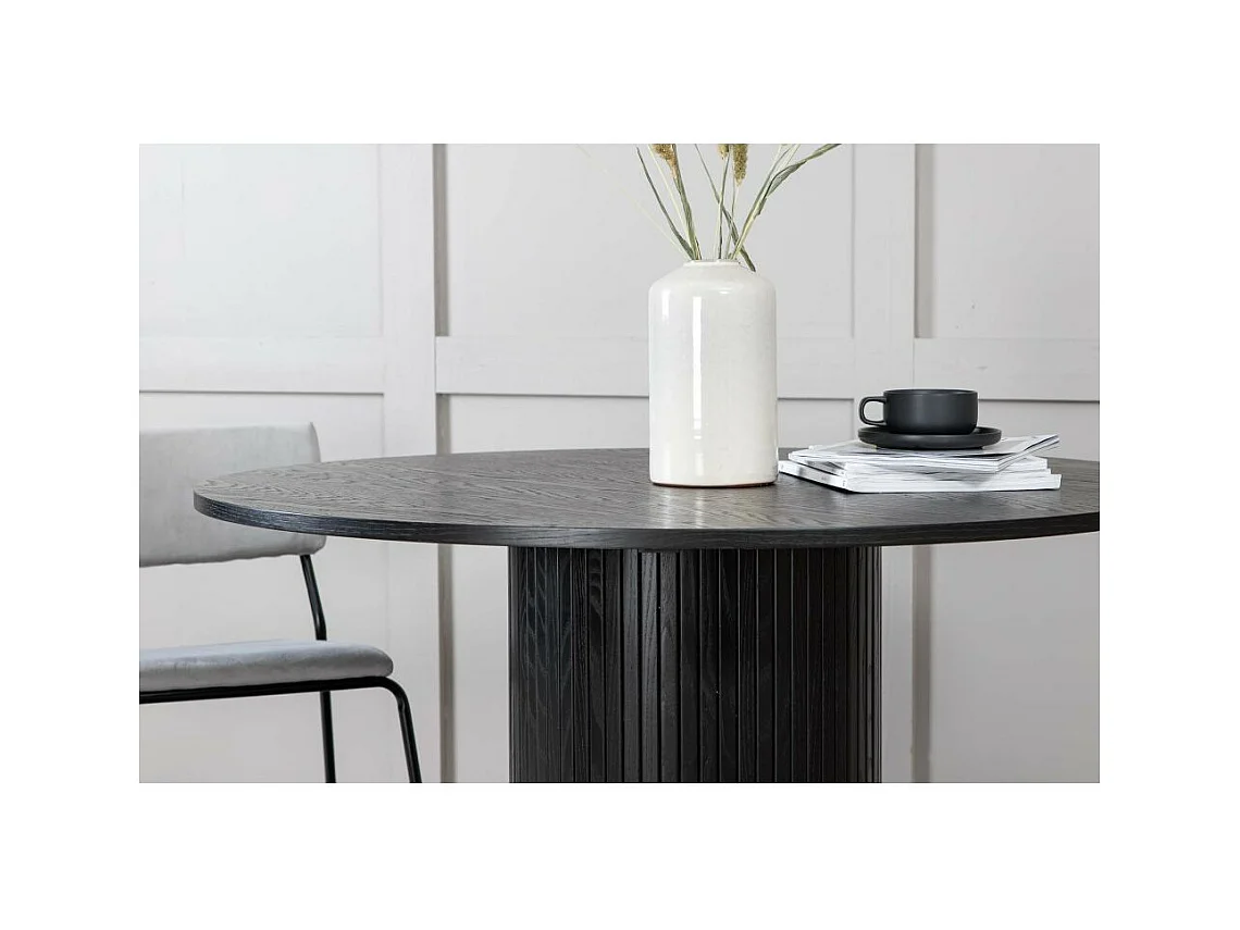 Table à Manger Ronde "Bianca" 110cm Noir