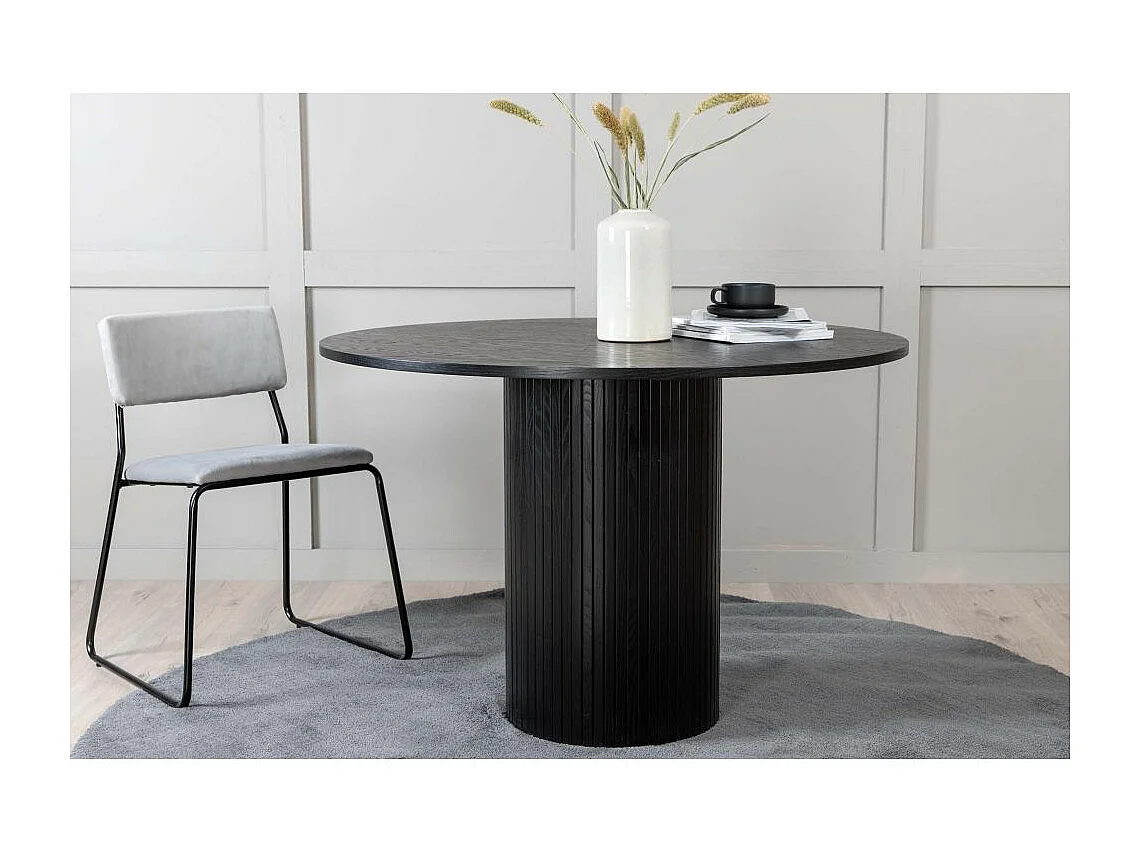 Table à Manger Ronde "Bianca" 110cm Noir