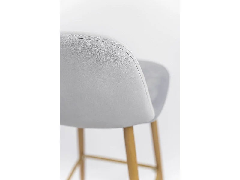 Lote de 6 Taburetes Teok Terciopelo - Gris