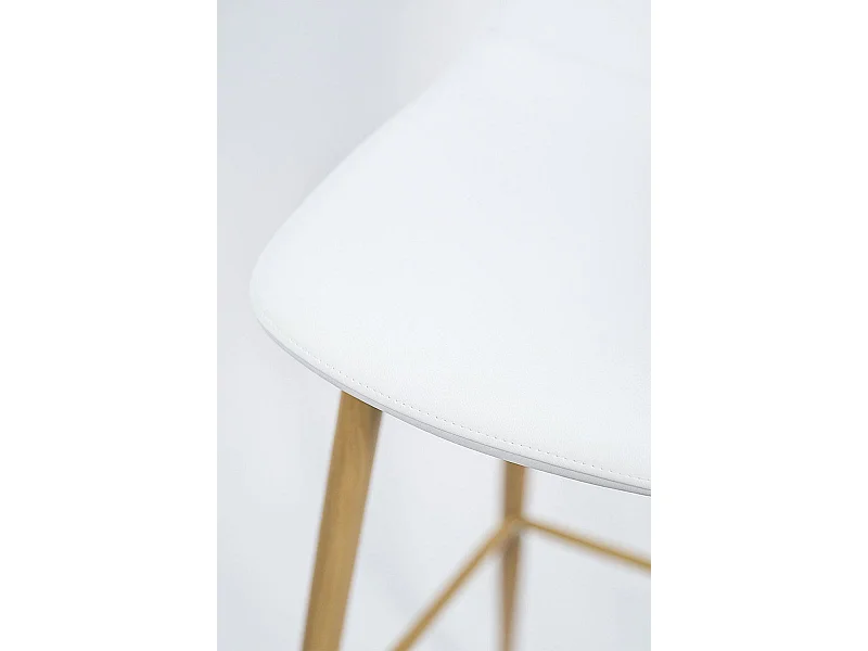 Lote de 2 Taburetes Teok Polipiel - Blanco