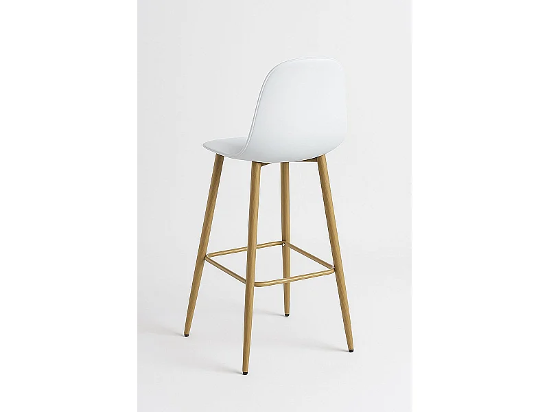 Lote de 2 Taburetes Teok Polipiel - Blanco