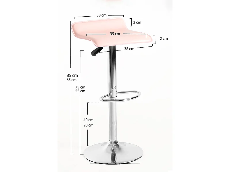Lote de 4 Taburetes Tim - Rosa