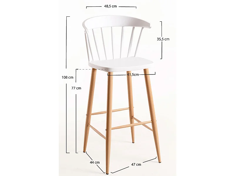 Lote de 6 Taburetes Miki - Blanco