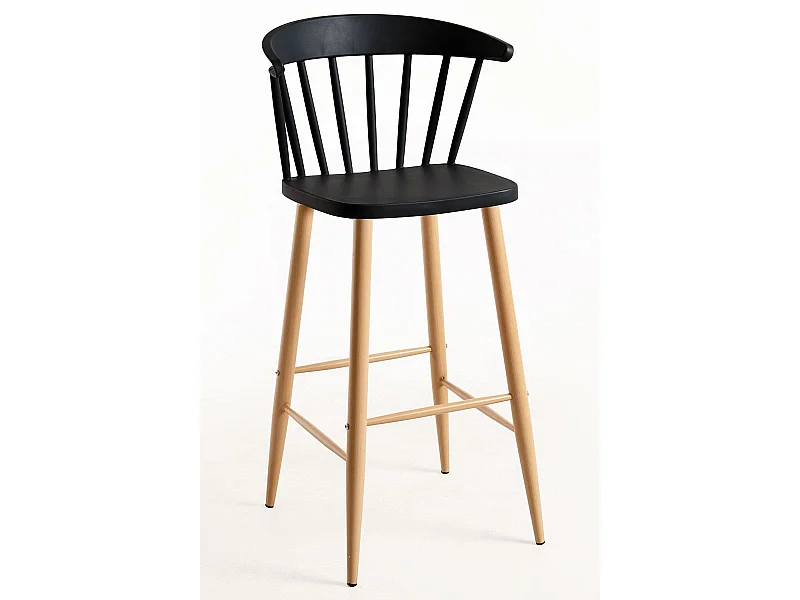 Lote de 4 Taburetes Miki - Negro