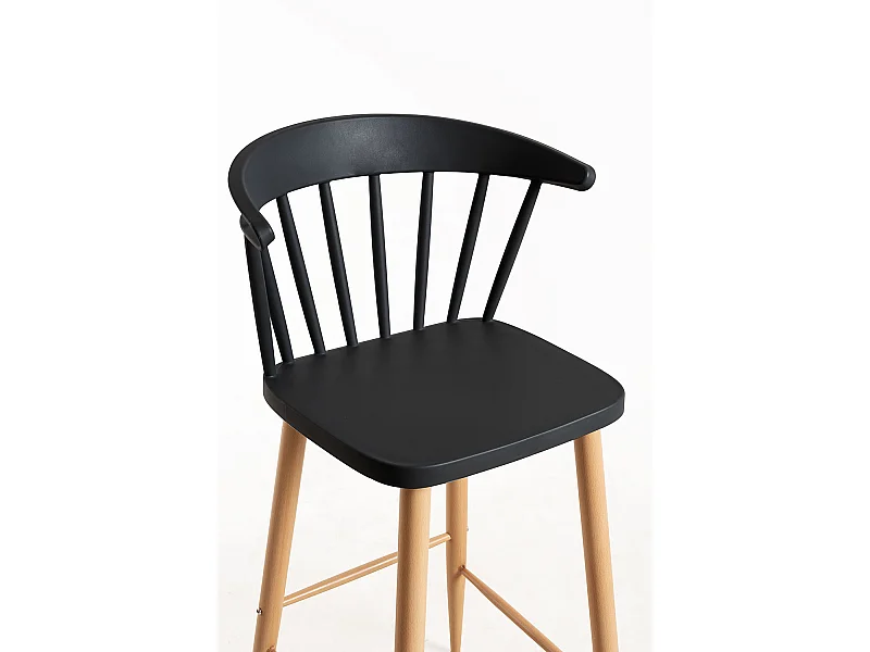 Lote de 4 Taburetes Miki - Negro