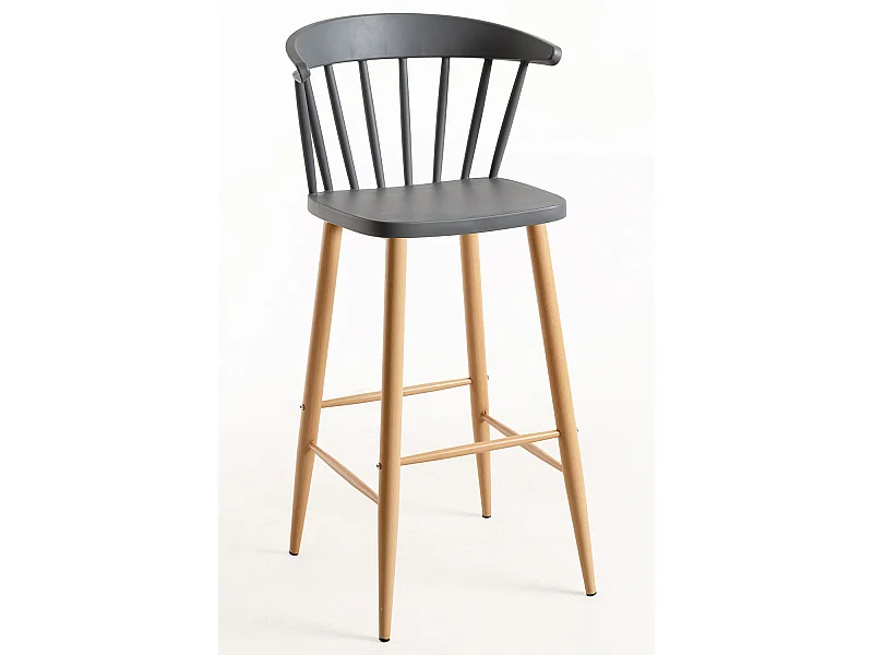 Lote de 2 Taburetes Miki - Gris oscuro