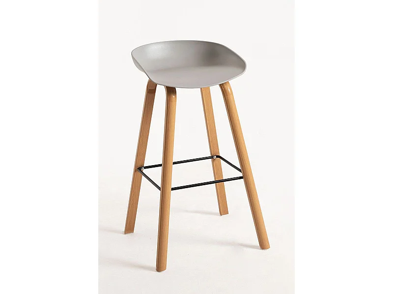 Lote de 4 Taburetes Tolbi - Gris