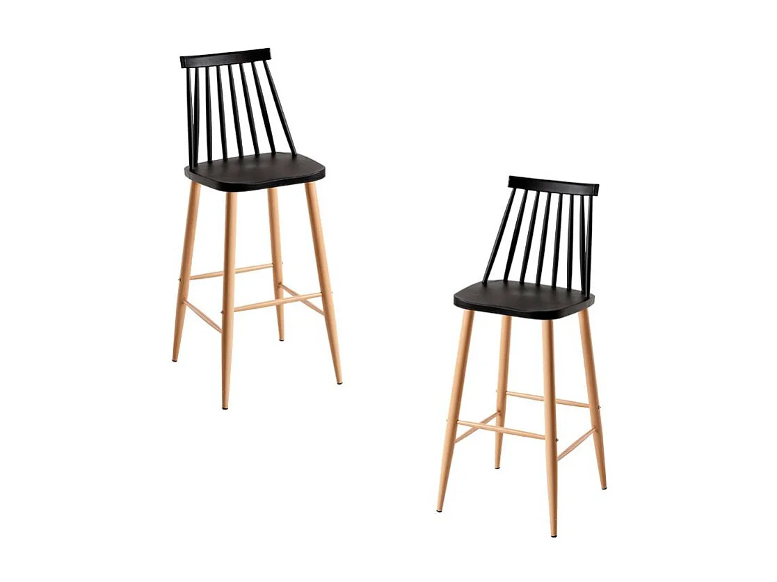 Lote de 2 Taburetes Bik - Negro