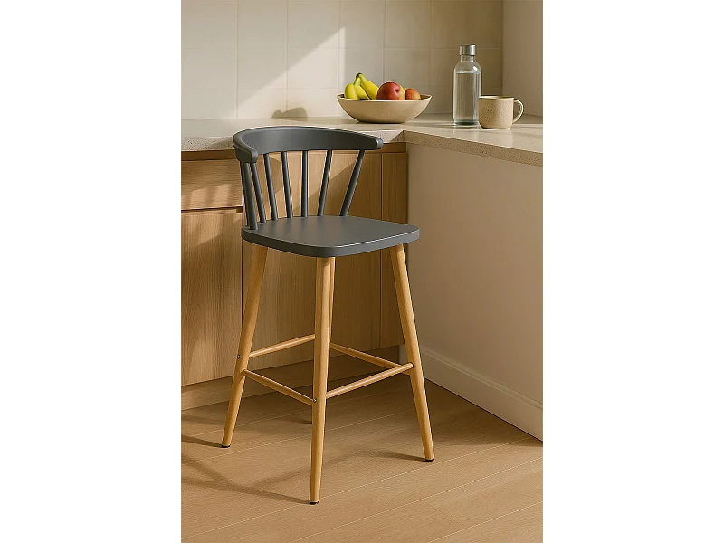 Taburetes Altos - Taburete Miki - Gris oscuro