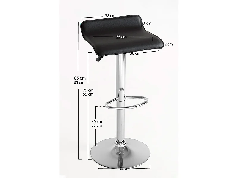 Lote de 6 Taburetes Tim - Negro