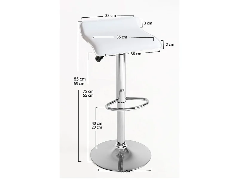Lote de 4 Taburetes Tim - Blanco