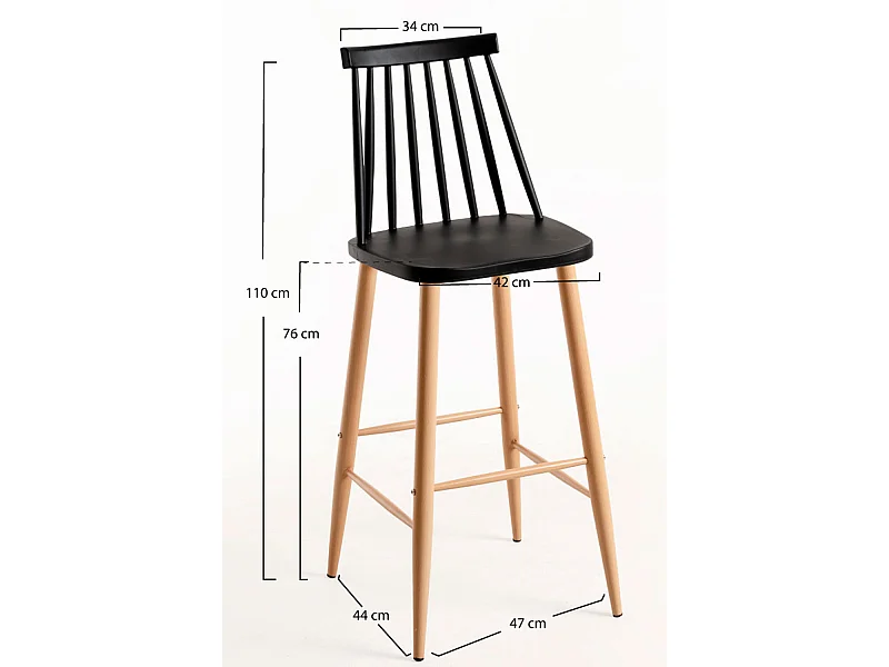 Taburetes Altos - Taburete Bik - Negro