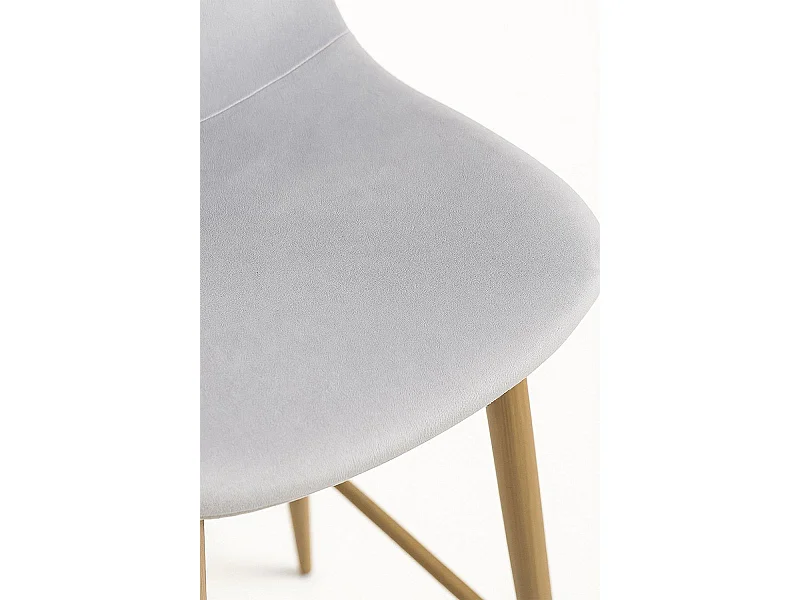 Lote de 2 Taburetes Teok Terciopelo - Gris