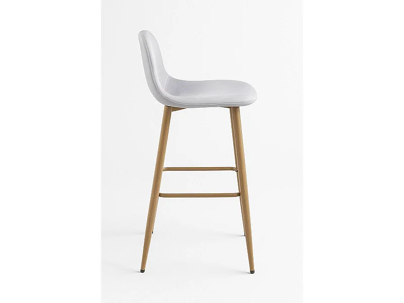 Lote de 4 Taburetes Teok Terciopelo - Gris