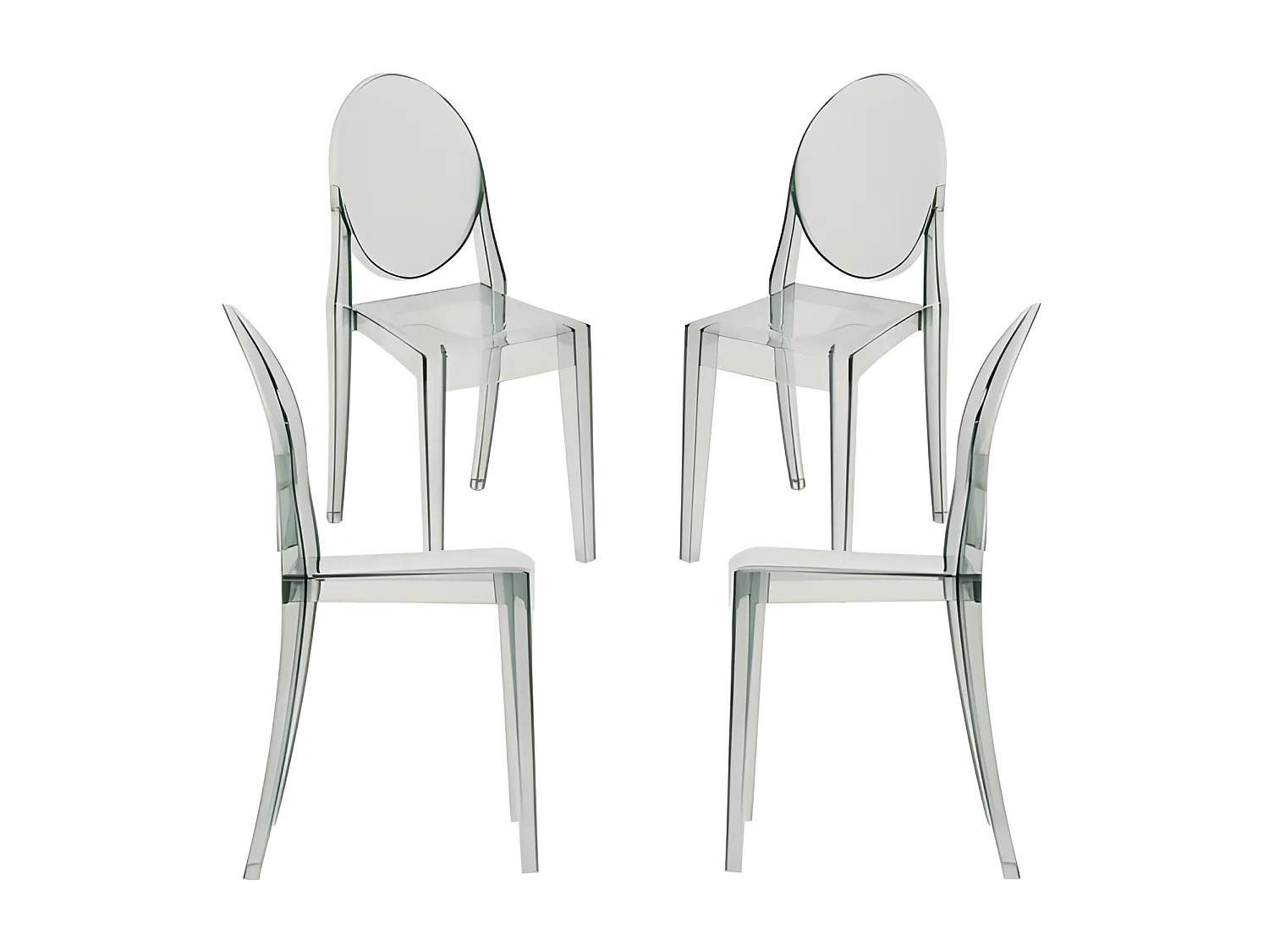 Pack 4 Sillas Diam - Transparente