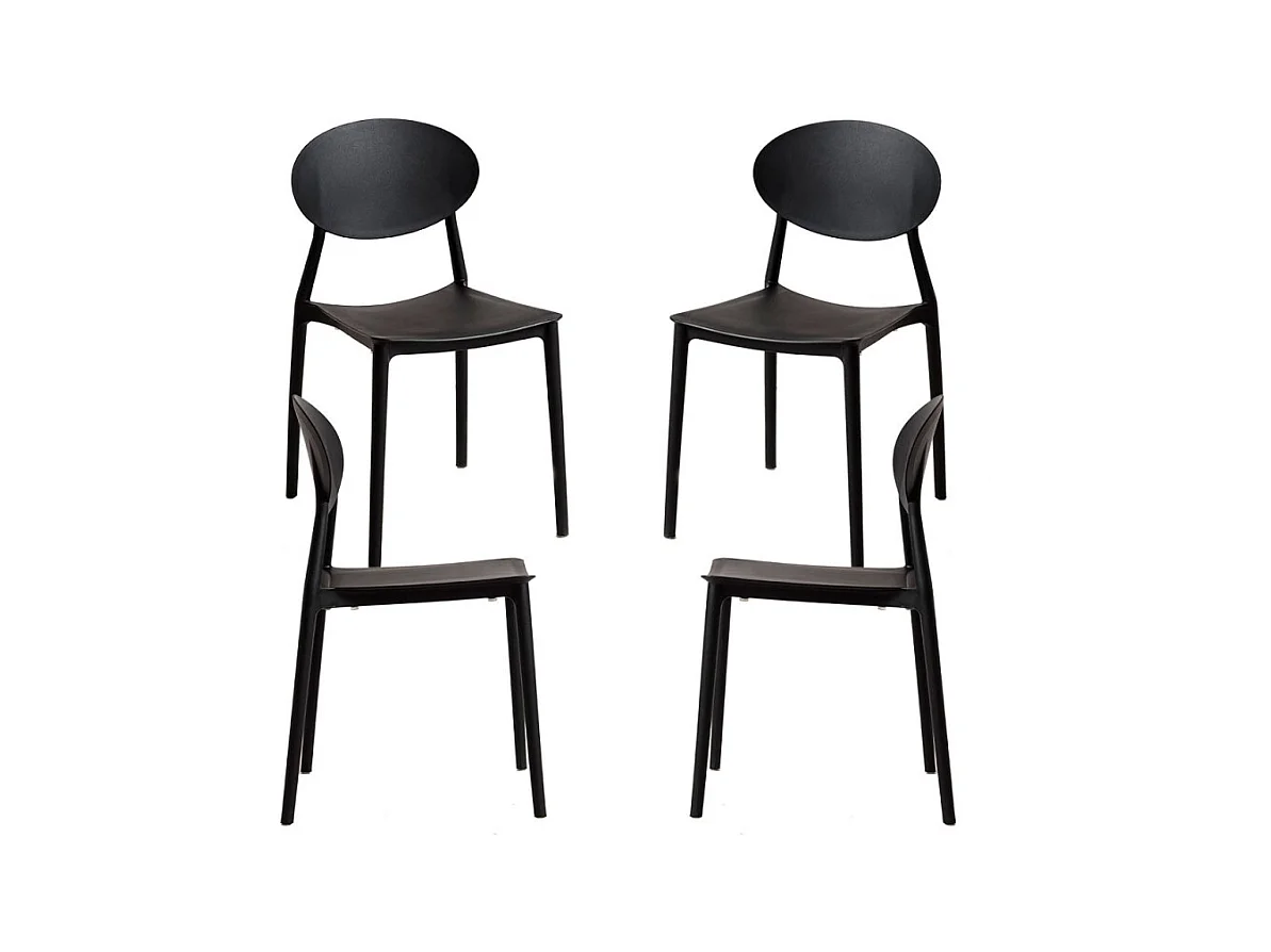 Packs Sillas Jardín - Pack 4 Sillas Bután - Negro