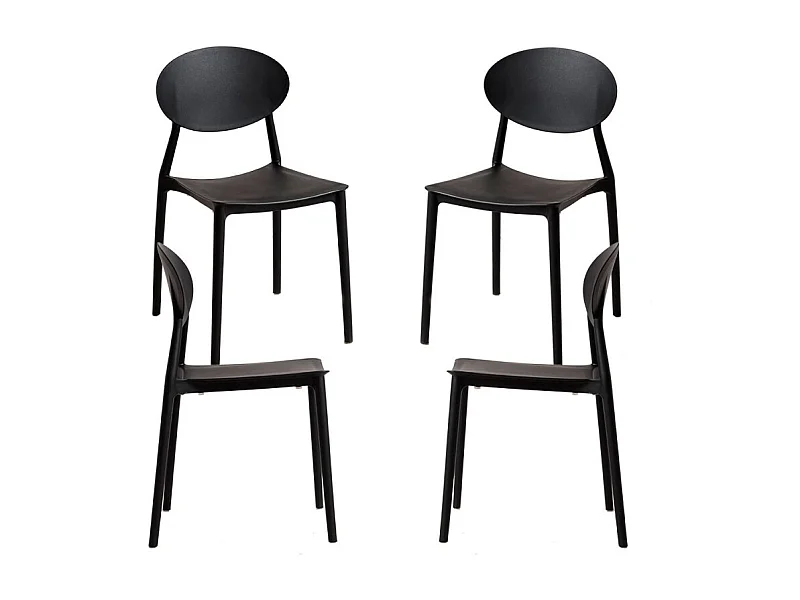 Packs Sillas Jardín - Pack 4 Sillas Bután - Negro