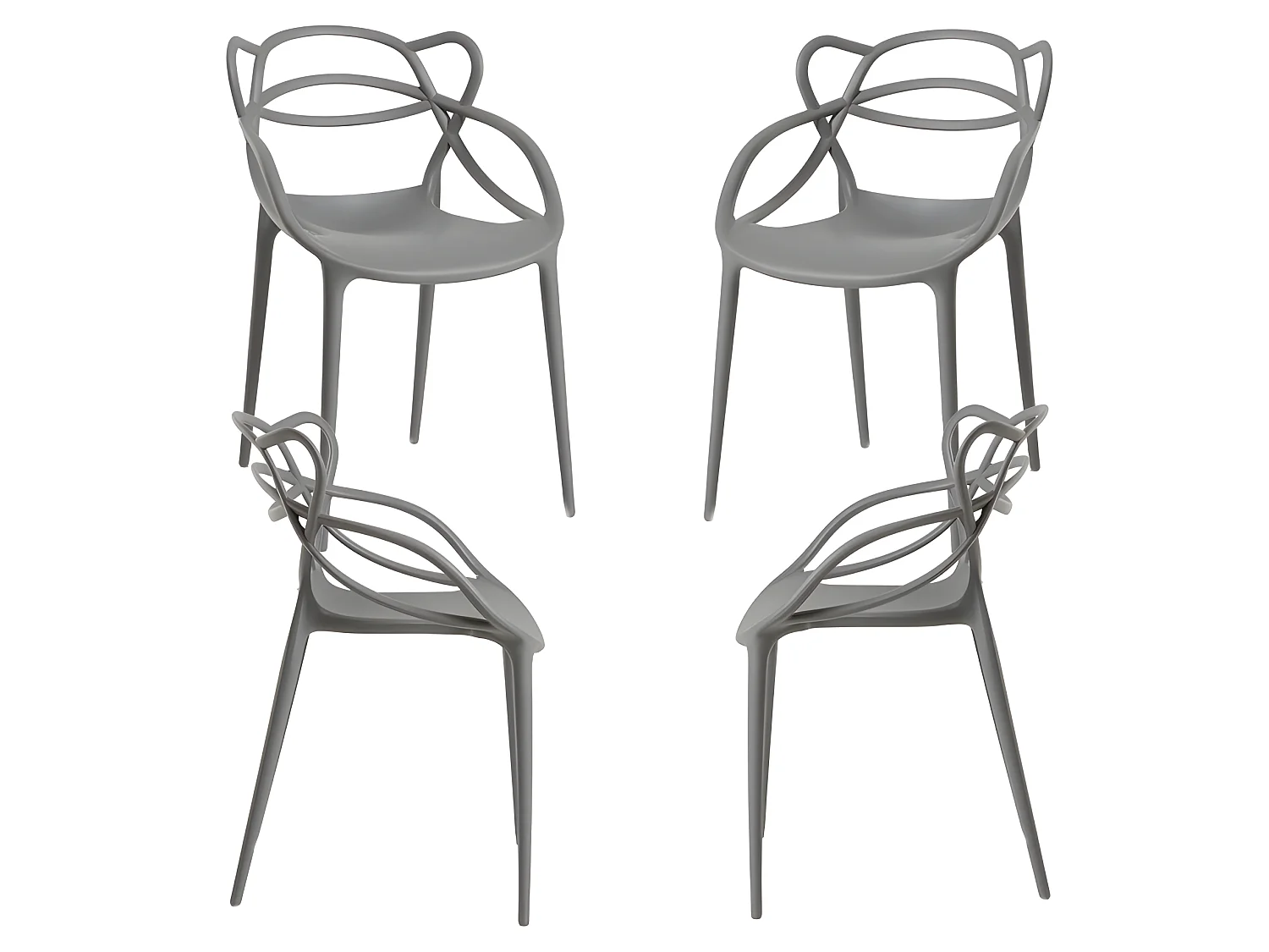 Packs Sillas Jardín - Pack 4 Sillas Droni - Gris oscuro