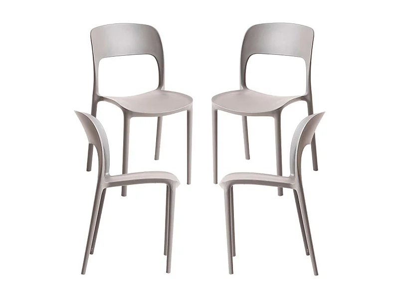 Packs Sillas Jardín - Pack 4 Sillas Inis - Gris