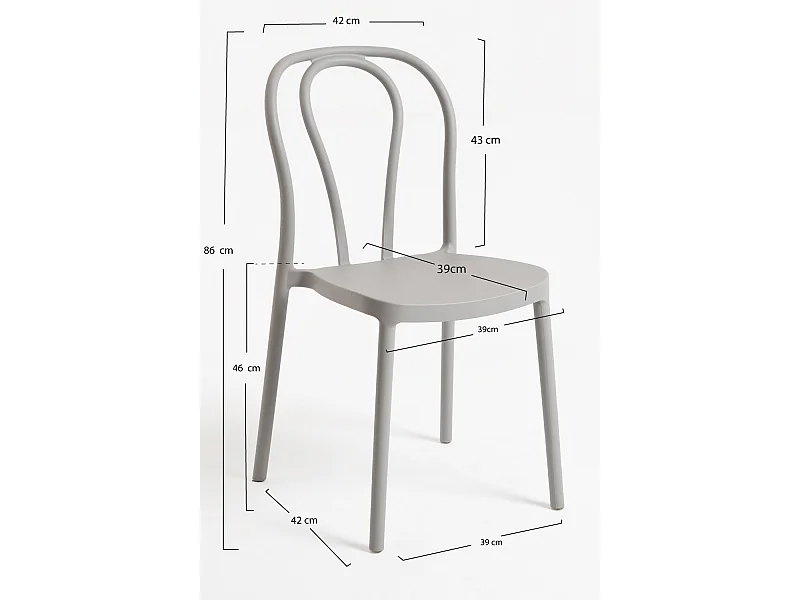 Sillas Jardín - Silla Woda - Gris claro