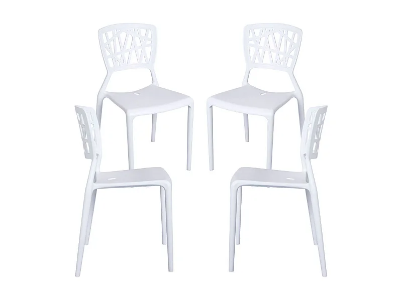 Packs Sillas Jardín - Pack 4 Sillas Delta - Blanco