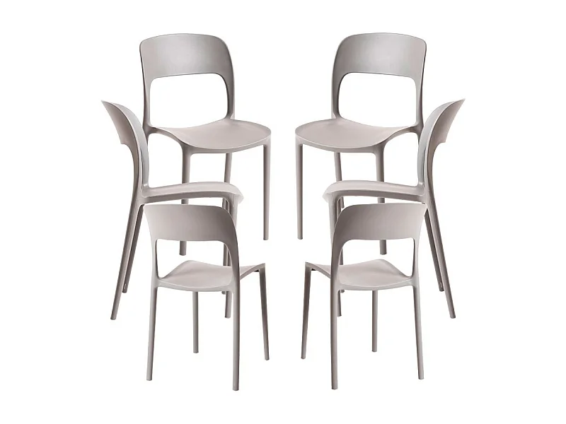 Packs Sillas Jardín - Pack 6 Sillas Inis - Gris