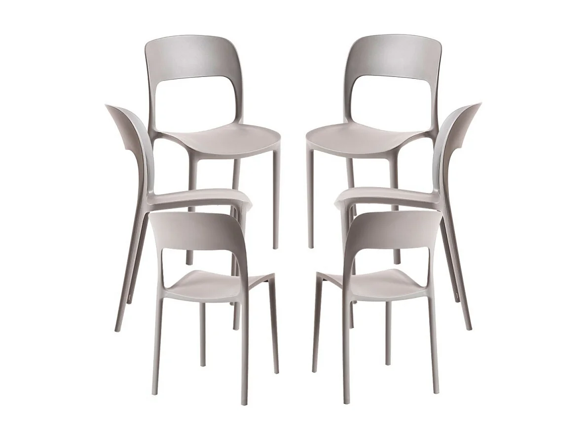 Packs Sillas Jardín - Pack 6 Sillas Inis - Gris