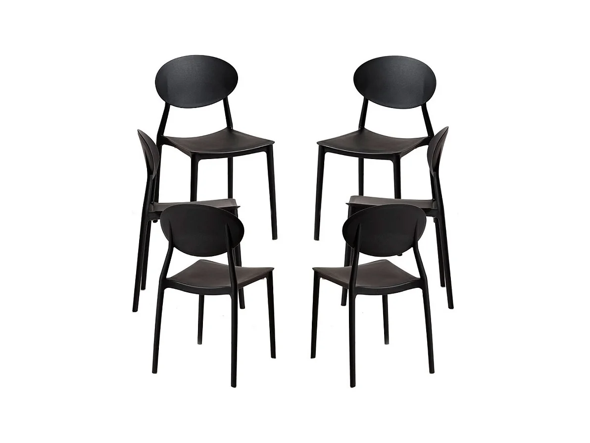 Packs Sillas Jardín - Pack 6 Sillas Bután - Negro