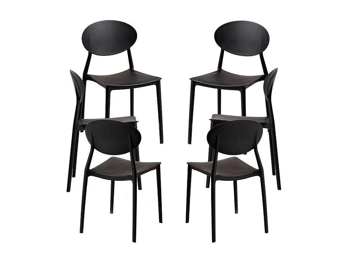 Packs Sillas Jardín - Pack 6 Sillas Bután - Negro