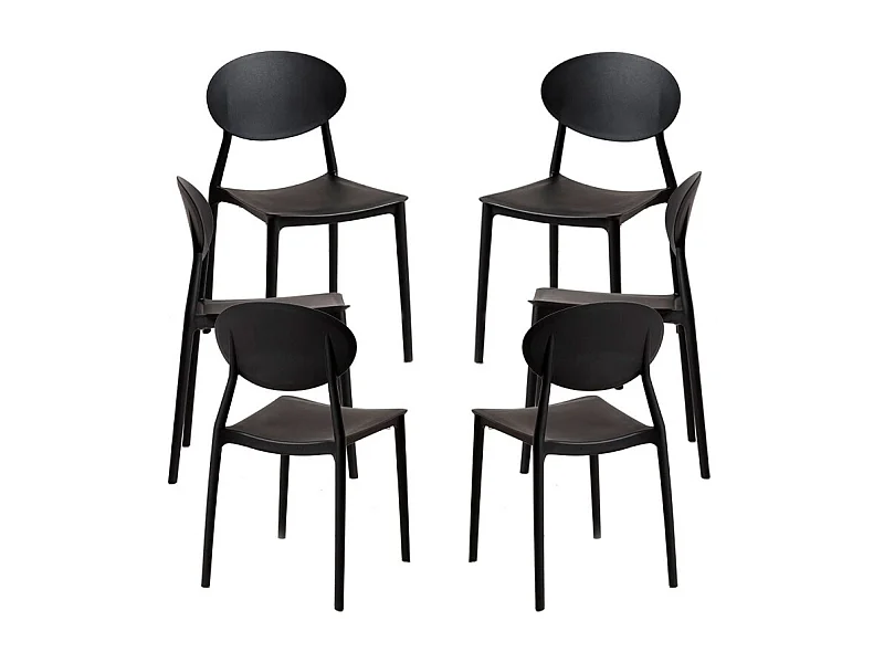 Packs Sillas Jardín - Pack 6 Sillas Bután - Negro