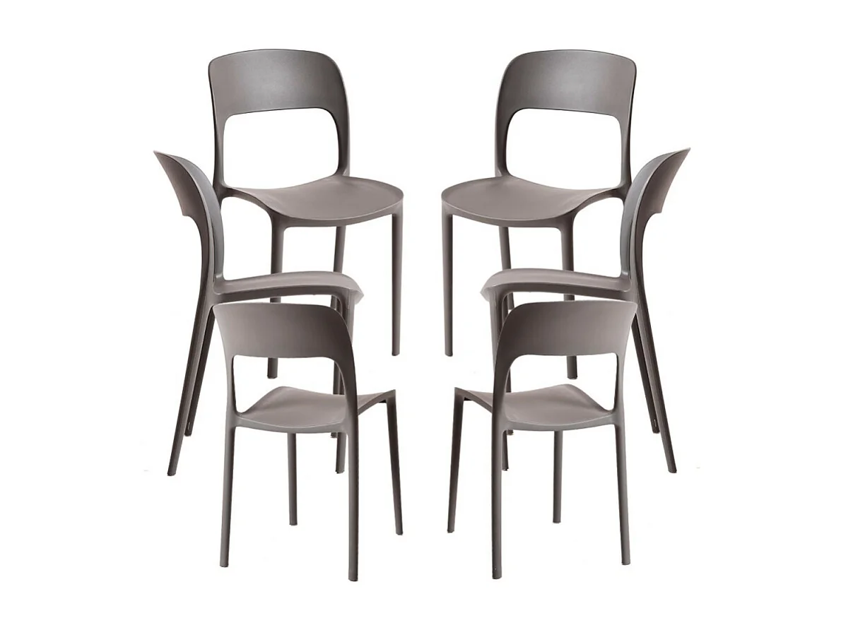 Packs Sillas Jardín - Pack 6 Sillas Inis - Gris oscuro