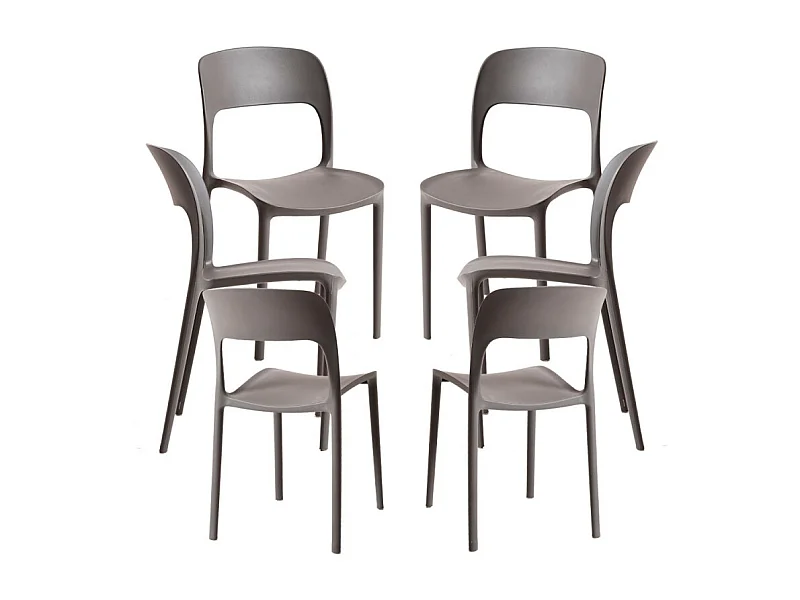 Packs Sillas Jardín - Pack 6 Sillas Inis - Gris oscuro