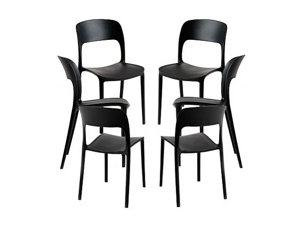 Packs Sillas Jardín - Pack 6 Sillas Inis - Negro