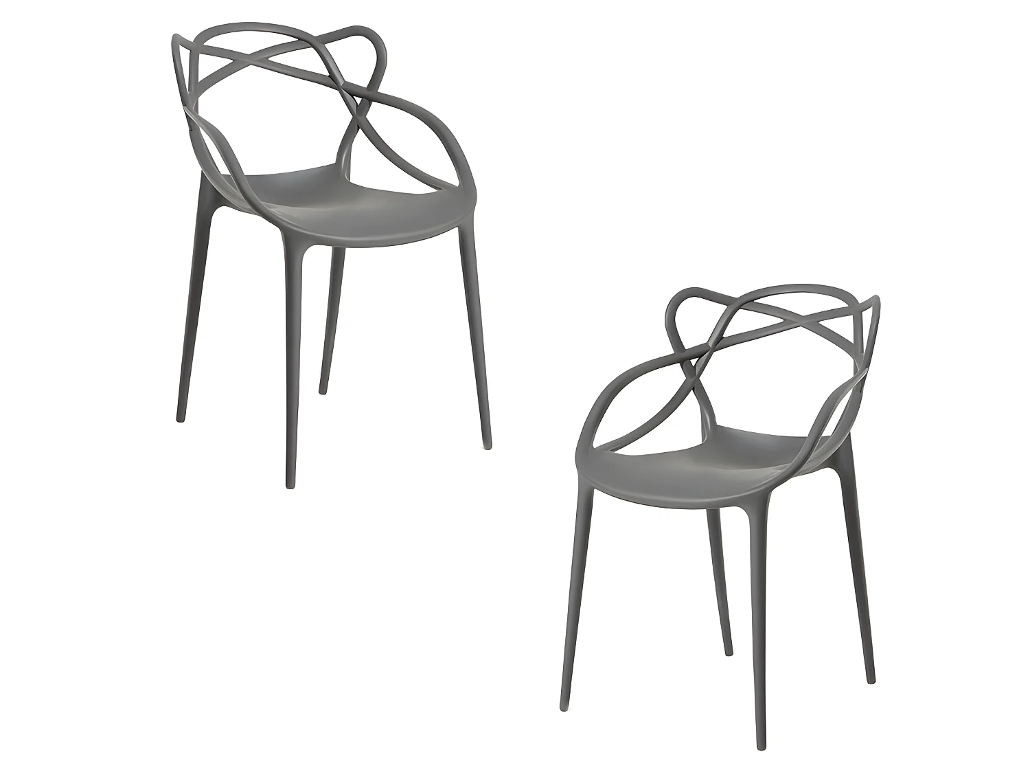 Packs Sillas Jardín - Pack 2 Sillas Lowa - Gris oscuro