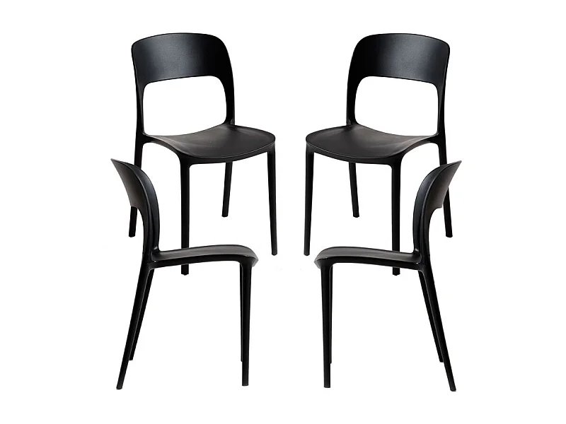 Packs Sillas Jardín - Pack 4 Sillas Inis - Negro