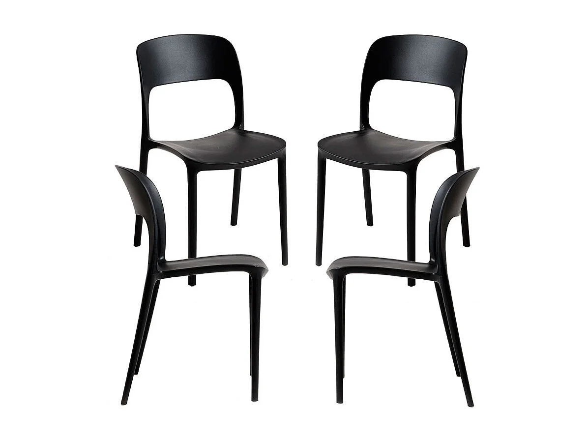 Packs Sillas Jardín - Pack 4 Sillas Inis - Negro