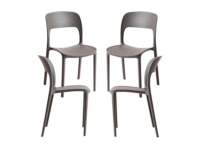 Packs Sillas Jardín - Pack 4 Sillas Inis - Gris oscuro