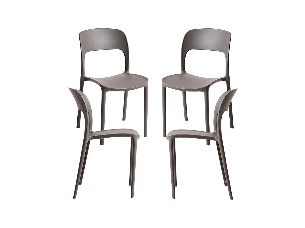 Packs Sillas Jardín - Pack 4 Sillas Inis - Gris oscuro