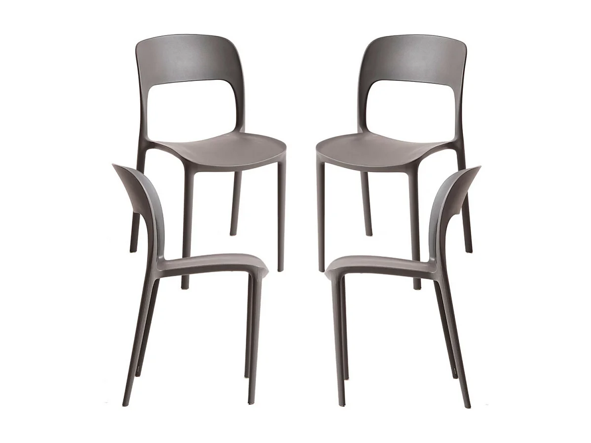 Packs Sillas Jardín - Pack 4 Sillas Inis - Gris oscuro