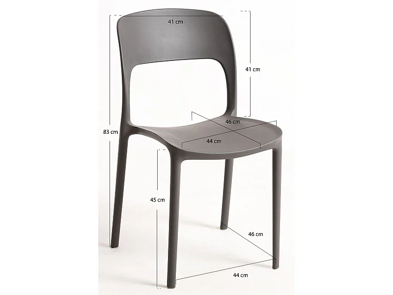 Packs Sillas Jardín - Pack 4 Sillas Inis - Gris oscuro
